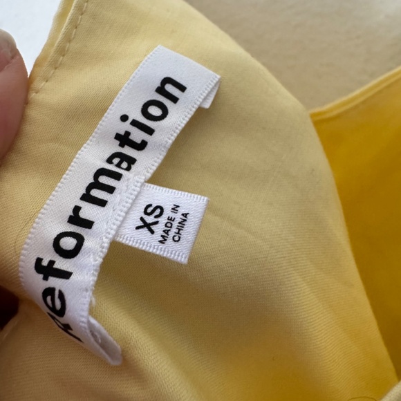 Reformation Dovie Organic Cotton-Blend Poplin Midi Dress Pale Yellow XS - Picture 5 of 6